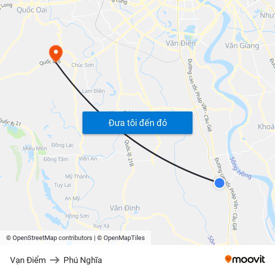 Vạn Điểm to Phú Nghĩa map