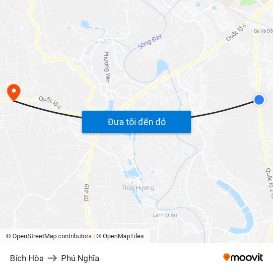 Bích Hòa to Phú Nghĩa map