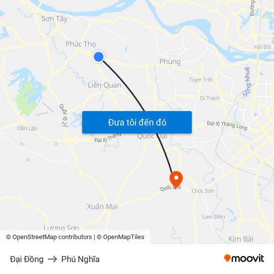 Đại Đồng to Phú Nghĩa map