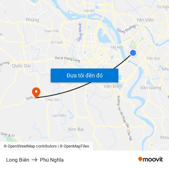 Long Biên to Phú Nghĩa map