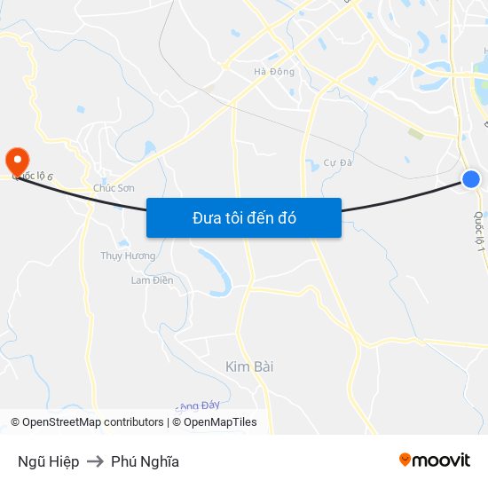 Ngũ Hiệp to Phú Nghĩa map