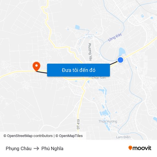 Phụng Châu to Phú Nghĩa map