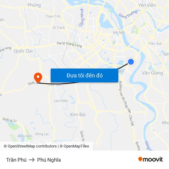 Trần Phú to Phú Nghĩa map
