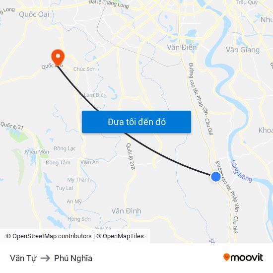 Văn Tự to Phú Nghĩa map