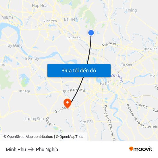 Minh Phú to Phú Nghĩa map