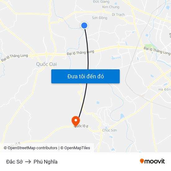 Đắc Sở to Phú Nghĩa map