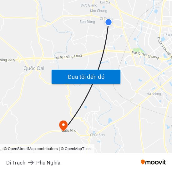 Di Trạch to Phú Nghĩa map