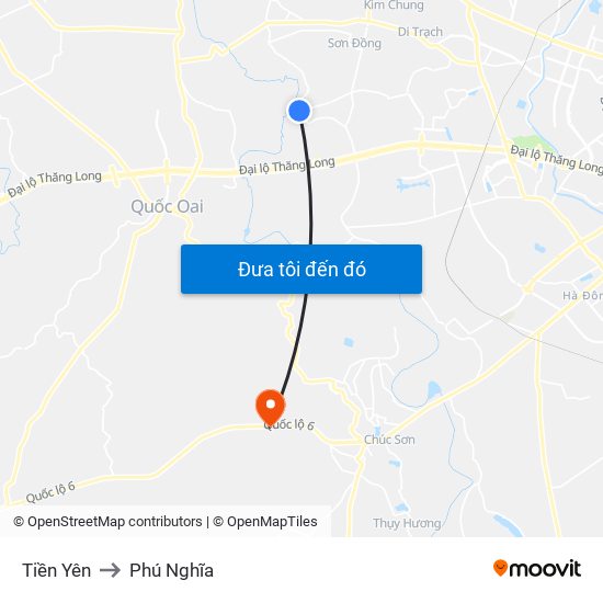 Tiền Yên to Phú Nghĩa map