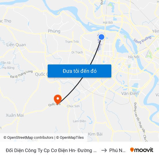 Đối Diện Công Ty Cp Cơ Điện Hn- Đường Đức Thắng to Phú Nghĩa map