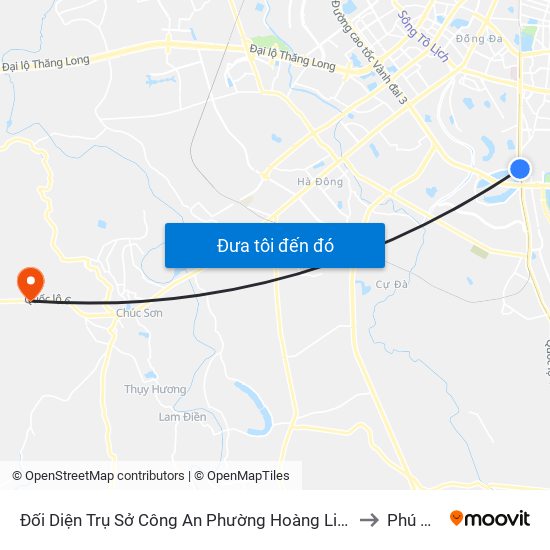 Đối Diện Trụ Sở Công An Phường Hoàng Liệt- 1277 Giải Phóng to Phú Nghĩa map