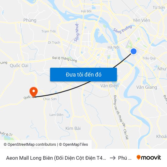Aeon Mall Long Biên (Đối Diện Cột Điện T4a/2a-B Đường Cổ Linh) to Phú Nghĩa map