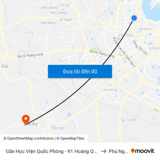 Gần Học Viện Quốc Phòng - 91 Hoàng Quốc Việt to Phú Nghĩa map