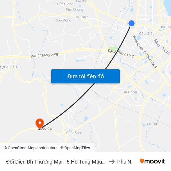 Đối Diện Đh Thương Mại - 6 Hồ Tùng Mậu (Cột Sau) to Phú Nghĩa map