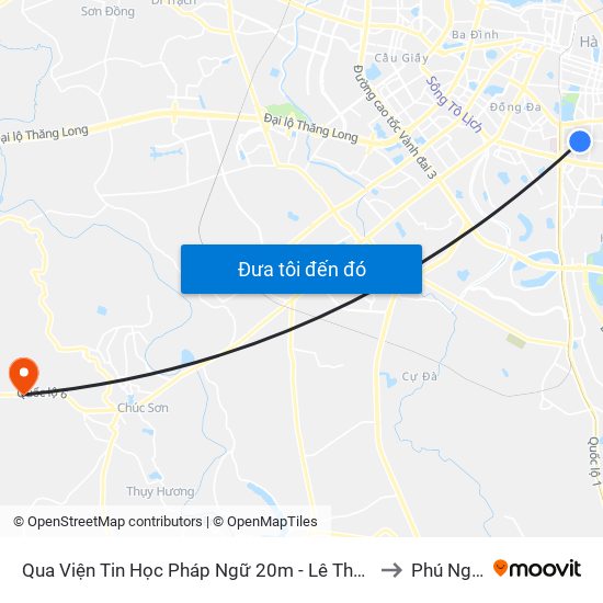 Qua Viện Tin Học Pháp Ngữ 20m - Lê Thanh Nghị to Phú Nghĩa map