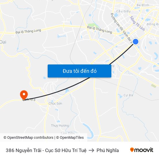 386 Nguyễn Trãi - Cục Sở Hữu Trí Tuệ to Phú Nghĩa map