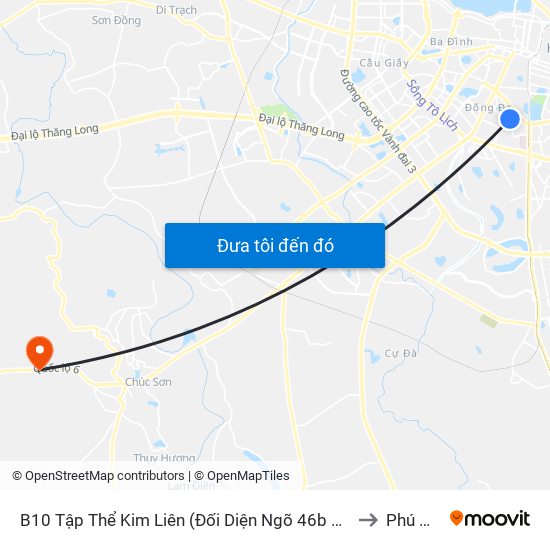 B10 Tập Thể Kim Liên (Đối Diện Ngõ 46b Phạm Ngọc Thạch) to Phú Nghĩa map