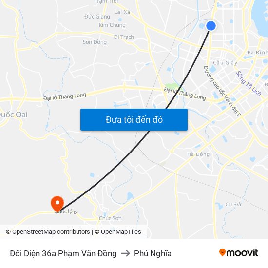 Đối Diện 36a Phạm Văn Đồng to Phú Nghĩa map