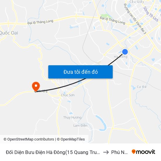 Đối Diện Bưu Điện Hà Đông(15 Quang Trung Hà Đông) to Phú Nghĩa map