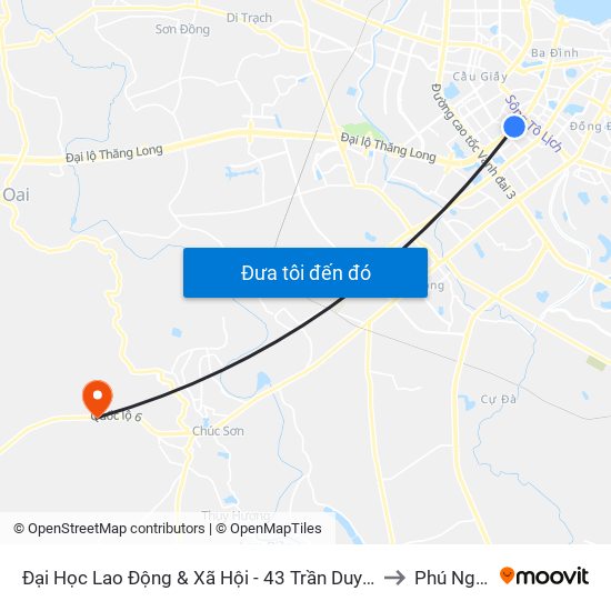 Đại Học Lao Động & Xã Hội - 43 Trần Duy Hưng to Phú Nghĩa map