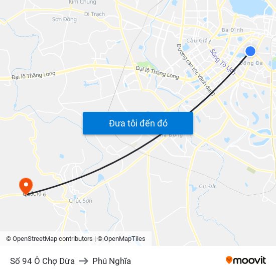 Số 94 Ô Chợ Dừa to Phú Nghĩa map