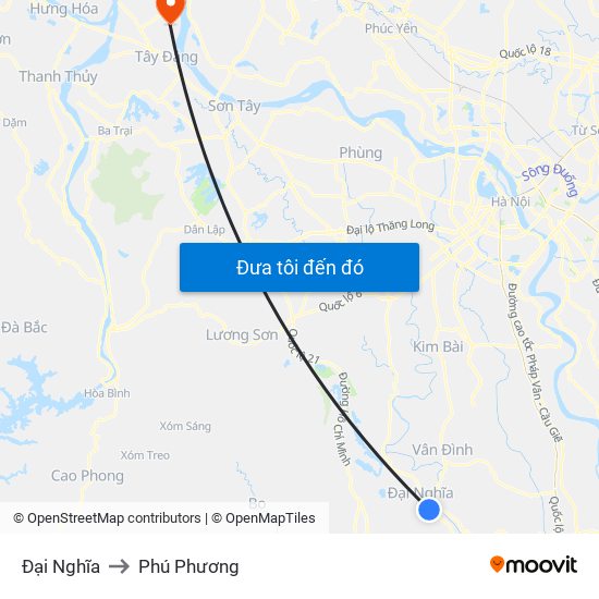 Đại Nghĩa to Phú Phương map