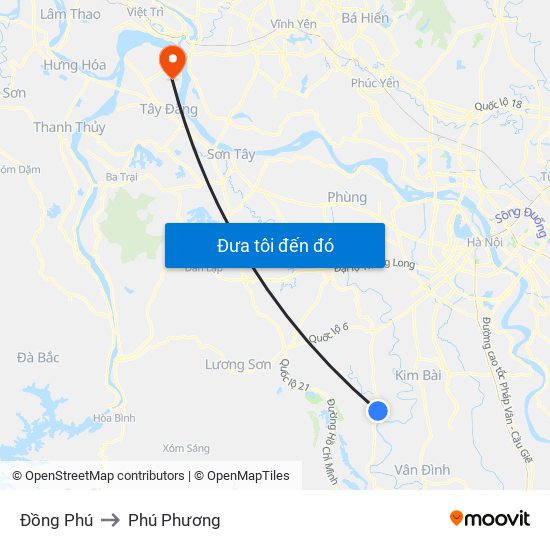 Đồng Phú to Phú Phương map