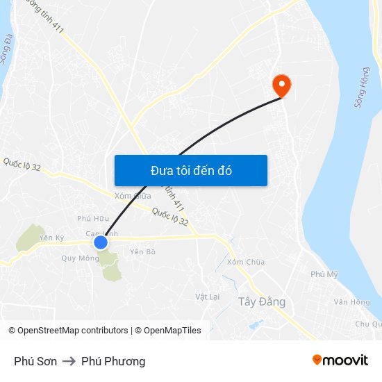 Phú Sơn to Phú Phương map