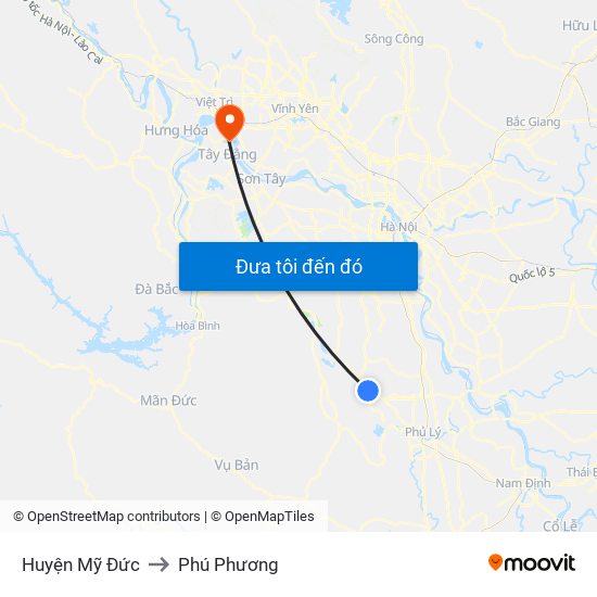 Huyện Mỹ Đức to Phú Phương map