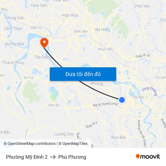 Phường Mỹ Đình 2 to Phú Phương map