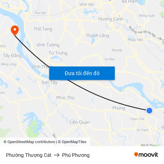 Phường Thượng Cát to Phú Phương map