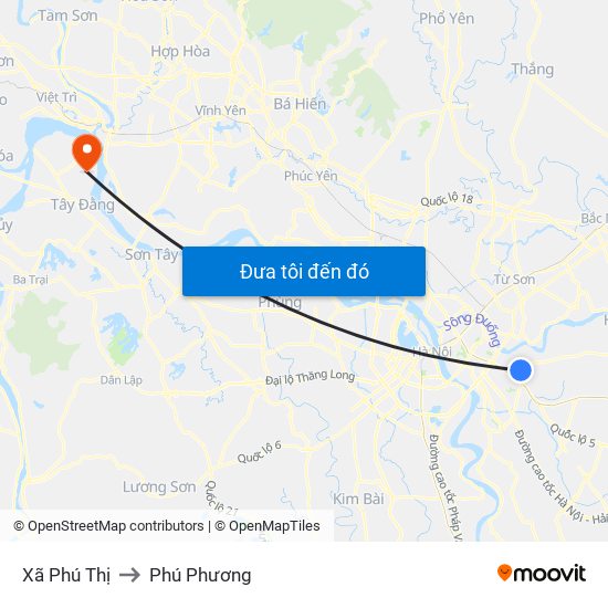 Xã Phú Thị to Phú Phương map