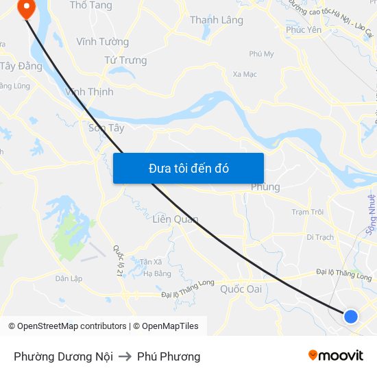 Phường Dương Nội to Phú Phương map