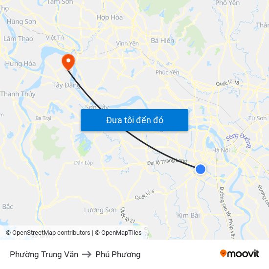 Phường Trung Văn to Phú Phương map