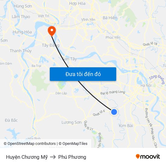 Huyện Chương Mỹ to Phú Phương map