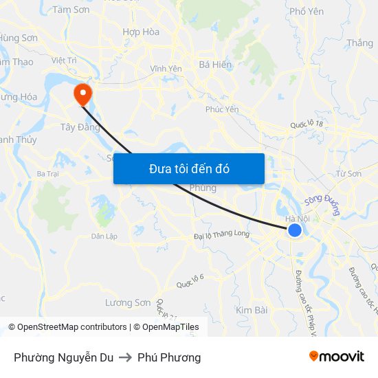 Phường Nguyễn Du to Phú Phương map