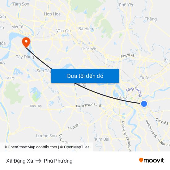 Xã Đặng Xá to Phú Phương map