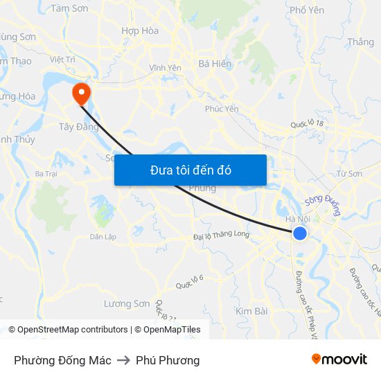 Phường Đống Mác to Phú Phương map