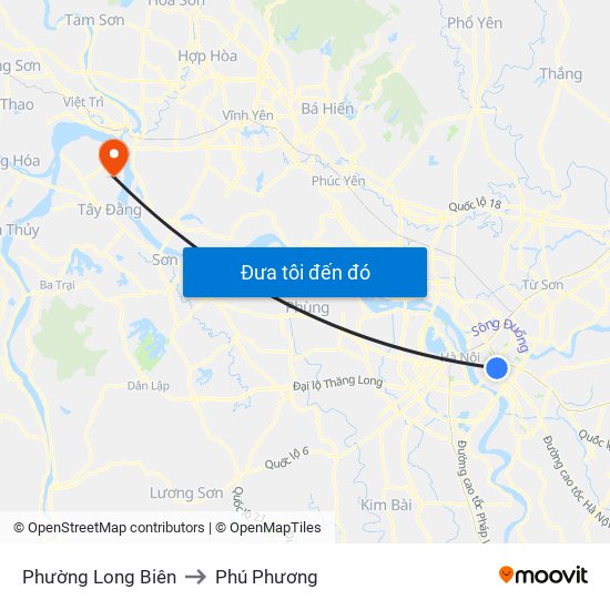 Phường Long Biên to Phú Phương map