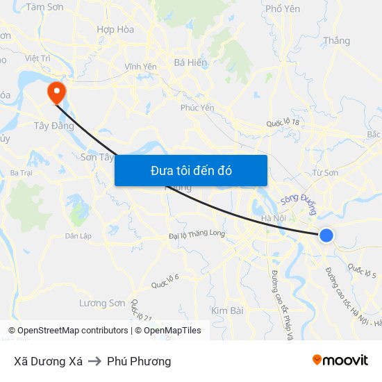 Xã Dương Xá to Phú Phương map