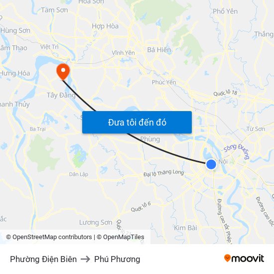 Phường Điện Biên to Phú Phương map