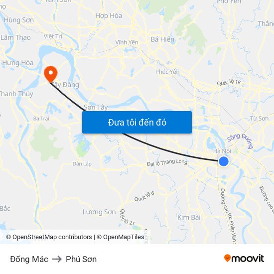 Đống Mác to Phú Sơn map