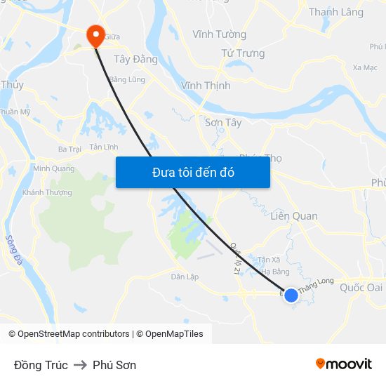 Đồng Trúc to Phú Sơn map