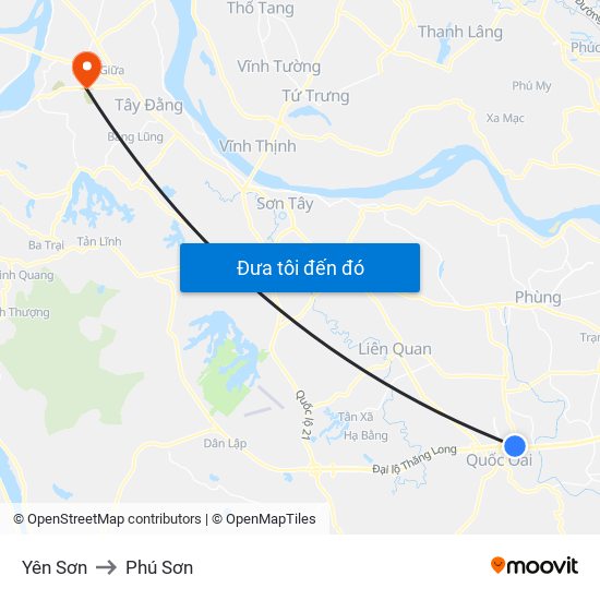 Yên Sơn to Phú Sơn map