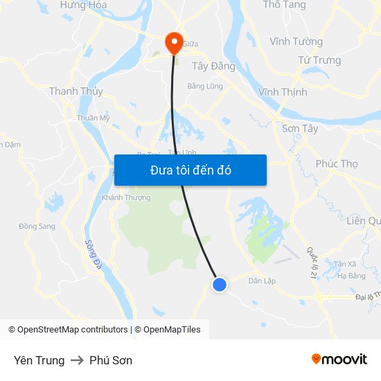 Yên Trung to Phú Sơn map