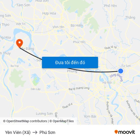 Yên Viên (Xã) to Phú Sơn map