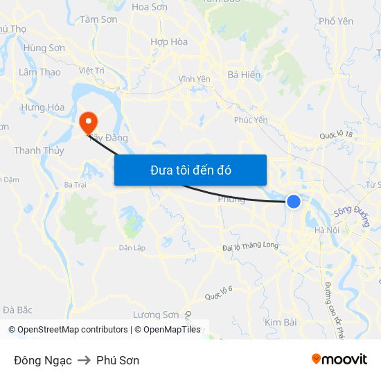 Đông Ngạc to Phú Sơn map