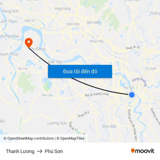 Thanh Lương to Phú Sơn map