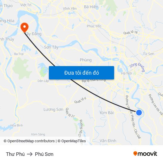 Thư Phú to Phú Sơn map