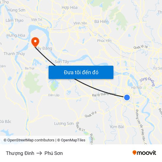 Thượng Đình to Phú Sơn map