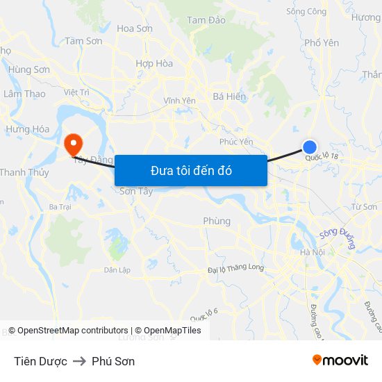 Tiên Dược to Phú Sơn map